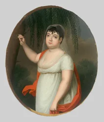 Mladá žena pri strome. Anna Katarína Szirmayová, rod.Horváth-Stansith